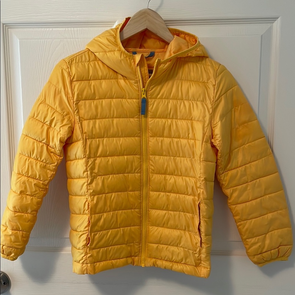 Primary Yellow Puffer Jacket with Hood
